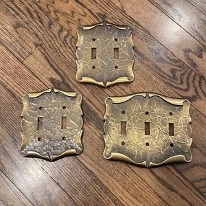 Vintage Amerock Carriage Hours(lot) Gang Light Switch Wall Plate -Brass lot